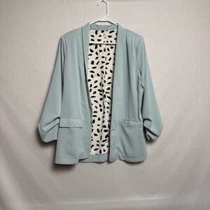 Kori America Mint Green Blazer Women’s Size Large Open Front Jacket